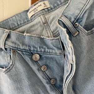 Abercrombie & Fitch Light Blue criss cross Button-Fly Jeans